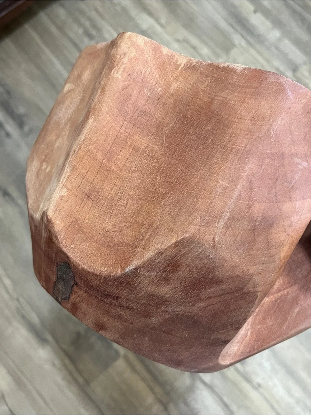 Pottery Barn Large Mango Wood Rustic Hand Carved Wood Bowl Free Form
